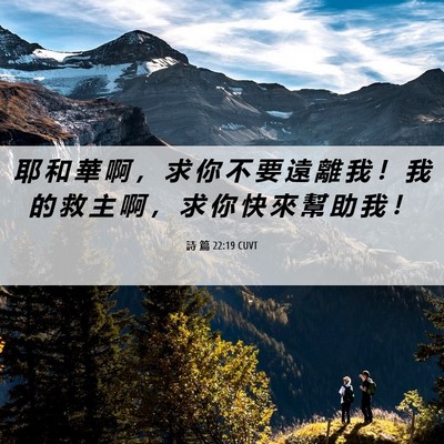 Picture 06 - 詩 篇 22:19 CUVT - 耶 和 華 啊 ， 求 你 不 要 遠 離 我 - Bible Verse Picture