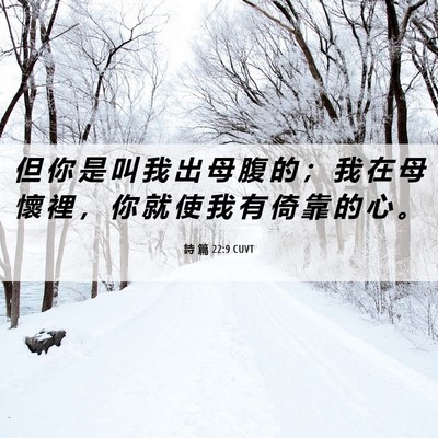 Picture 06 - 詩 篇 22:9 CUVT - 但 你 是 叫 我 出 母 腹 的 ； 我 在 - Bible Verse Picture