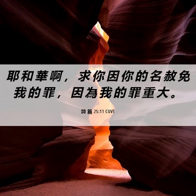Picture 06 - 詩 篇 25:11 CUVT - 耶 和 華 啊 ， 求 你 因 你 的 名 赦 - Bible Verse Picture