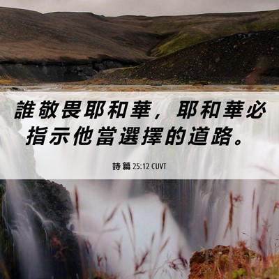 Picture 06 - 詩 篇 25:12 CUVT - 誰 敬 畏 耶 和 華 ， 耶 和 華 必 指 - Bible Verse Picture