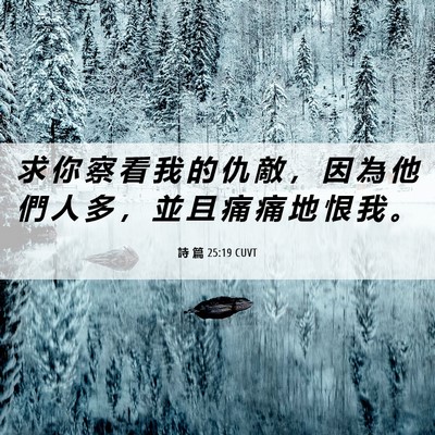 Picture 06 - 詩 篇 25:19 CUVT - 求 你 察 看 我 的 仇 敵 ， 因 為 他 - Bible Verse Picture
