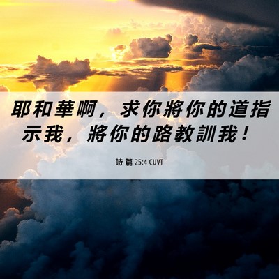 Picture 06 - 詩 篇 25:4 CUVT - 耶 和 華 啊 ， 求 你 將 你 的 道 指 - Bible Verse Picture