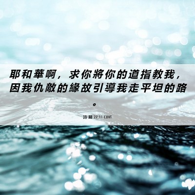 Picture 06 - 詩 篇 27:11 CUVT - 耶 和 華 啊 ， 求 你 將 你 的 道 指 - Bible Verse Picture