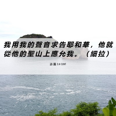 Picture 06 - 詩 篇 3:4 CUVT - 我 用 我 的 聲 音 求 告 耶 和 華 ， - Bible Verse Picture