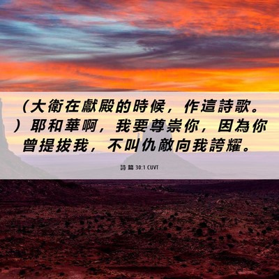 Picture 06 - 詩 篇 30:1 CUVT - （ 大 衛 在 獻 殿 的 時 候 ， 作 這 - Bible Verse Picture