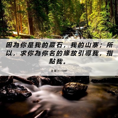 Picture 06 - 詩 篇 31:3 CUVT - 因 為 你 是 我 的 巖 石 ， 我 的 山 - Bible Verse Picture