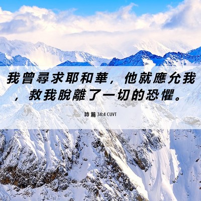 Picture 06 - 詩 篇 34:4 CUVT - 我 曾 尋 求 耶 和 華 ， 他 就 應 允 - Bible Verse Picture