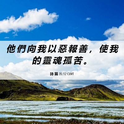 Picture 06 - 詩 篇 35:12 CUVT - 他 們 向 我 以 惡 報 善 ， 使 我 的 - Bible Verse Picture