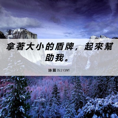 Picture 06 - 詩 篇 35:2 CUVT - 拿 著 大 小 的 盾 牌 ， 起 來 幫 助 - Bible Verse Picture