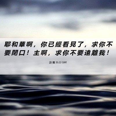 Picture 06 - 詩 篇 35:22 CUVT - 耶 和 華 啊 ， 你 已 經 看 見 了 ， - Bible Verse Picture