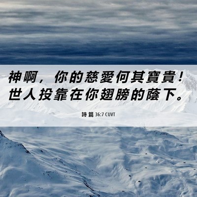 Picture 06 - 詩 篇 36:7 CUVT - 神 啊 ， 你 的 慈 愛 何 其 寶 貴 ！ - Bible Verse Picture