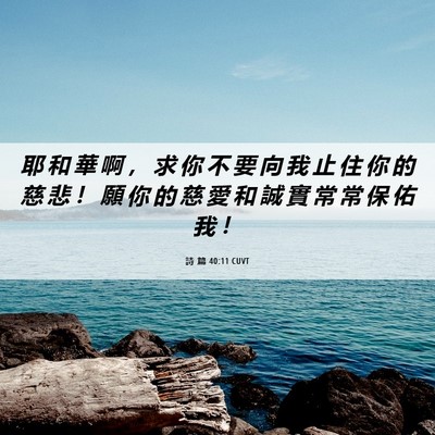 Picture 06 - 詩 篇 40:11 CUVT - 耶 和 華 啊 ， 求 你 不 要 向 我 止 - Bible Verse Picture