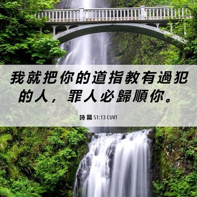 Picture 06 - 詩 篇 51:13 CUVT - 我 就 把 你 的 道 指 教 有 過 犯 的 - Bible Verse Picture