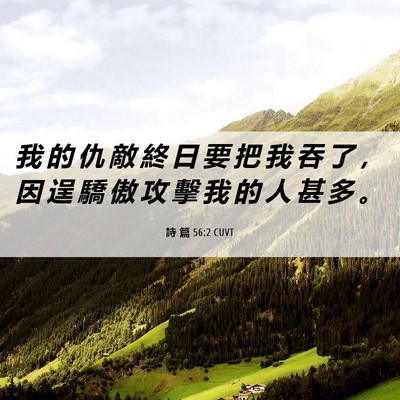 Picture 06 - 詩 篇 56:2 CUVT - 我 的 仇 敵 終 日 要 把 我 吞 了 ， - Bible Verse Picture