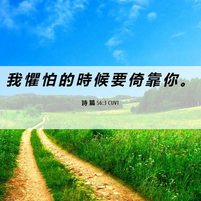 Picture 06 - 詩 篇 56:3 CUVT - 我 懼 怕 的 時 候 要 倚 靠 你 - Bible Verse Picture
