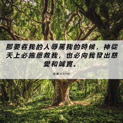 Picture 06 - 詩 篇 57:3 CUVT - 那 要 吞 我 的 人 辱 罵 我 的 時 候 - Bible Verse Picture