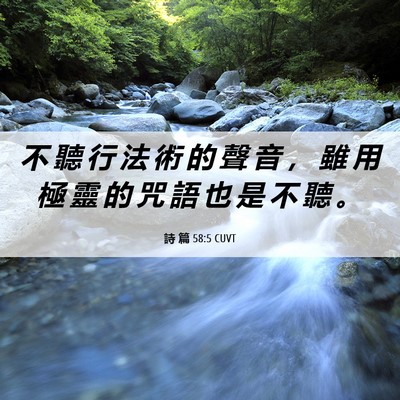 Picture 06 - 詩 篇 58:5 CUVT - 不 聽 行 法 術 的 聲 音 ， 雖 用 極 - Bible Verse Picture