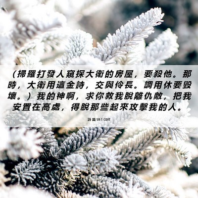 Picture 06 - 詩 篇 59:1 CUVT - （ 掃 羅 打 發 人 窺 探 大 衛 的 房 - Bible Verse Picture