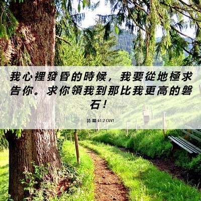 Picture 06 - 詩 篇 61:2 CUVT - 我 心 裡 發 昏 的 時 候 ， 我 要 從 - Bible Verse Picture