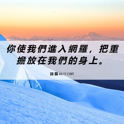 Picture 06 - 詩 篇 66:11 CUVT - 你 使 我 們 進 入 網 羅 ， 把 重 擔 - Bible Verse Picture