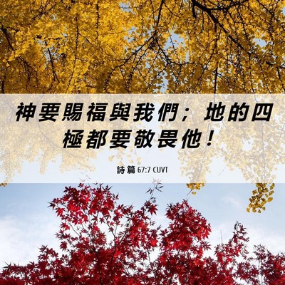Picture 06 - 詩 篇 67:7 CUVT - 神 要 賜 福 與 我 們 ； 地 的 四 極 - Bible Verse Picture