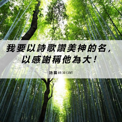Picture 06 - 詩 篇 69:30 CUVT - 我 要 以 詩 歌 讚 美 神 的 名 ， 以 - Bible Verse Picture