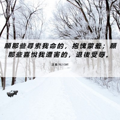 Picture 06 - 詩 篇 70:2 CUVT - 願 那 些 尋 索 我 命 的 ， 抱 愧 蒙 - Bible Verse Picture