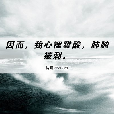 Picture 06 - 詩 篇 73:21 CUVT - 因 而 ， 我 心 裡 發 酸 ， 肺 腑 被 - Bible Verse Picture
