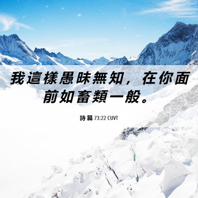 Picture 06 - 詩 篇 73:22 CUVT - 我 這 樣 愚 昧 無 知 ， 在 你 面 前 - Bible Verse Picture