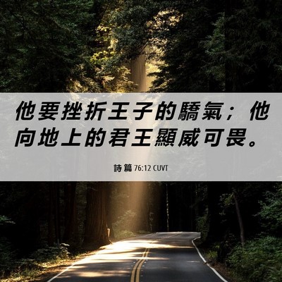 Picture 06 - 詩 篇 76:12 CUVT - 他 要 挫 折 王 子 的 驕 氣 ； 他 向 - Bible Verse Picture