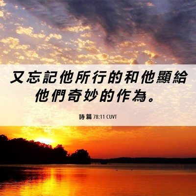 Picture 06 - 詩 篇 78:11 CUVT - 又 忘 記 他 所 行 的 和 他 顯 給 他 - Bible Verse Picture