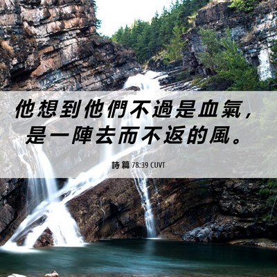 Picture 06 - 詩 篇 78:39 CUVT - 他 想 到 他 們 不 過 是 血 氣 ， 是 - Bible Verse Picture