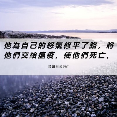 Picture 06 - 詩 篇 78:50 CUVT - 他 為 自 己 的 怒 氣 修 平 了 路 ， - Bible Verse Picture