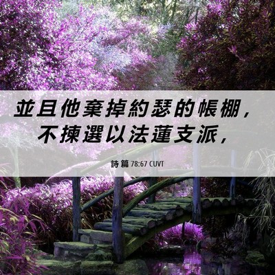 Picture 06 - 詩 篇 78:67 CUVT - 並 且 他 棄 掉 約 瑟 的 帳 棚 ， 不 - Bible Verse Picture