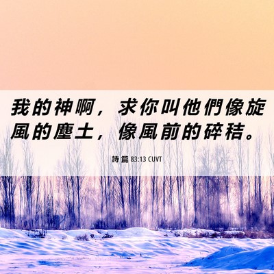 Picture 06 - 詩 篇 83:13 CUVT - 我 的 神 啊 ， 求 你 叫 他 們 像 旋 - Bible Verse Picture