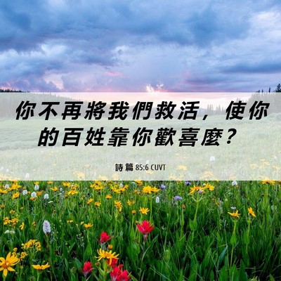 Picture 06 - 詩 篇 85:6 CUVT - 你 不 再 將 我 們 救 活 ， 使 你 的 - Bible Verse Picture