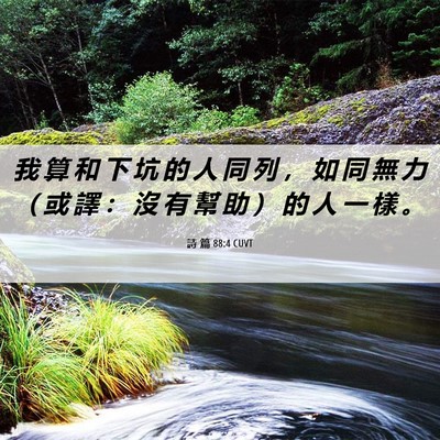 Picture 06 - 詩 篇 88:4 CUVT - 我 算 和 下 坑 的 人 同 列 ， 如 同 - Bible Verse Picture