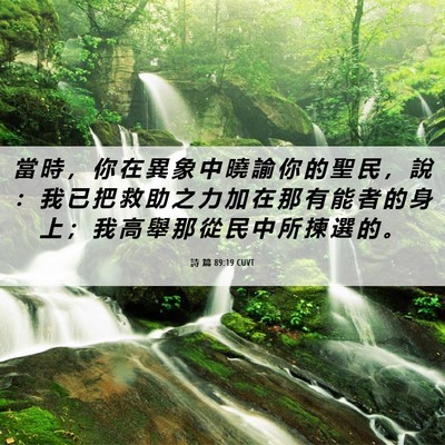 Picture 06 - 詩 篇 89:19 CUVT - 當 時 ， 你 在 異 象 中 曉 諭 你 的 - Bible Verse Picture