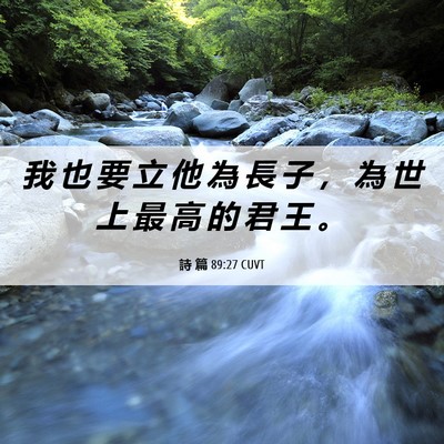 Picture 06 - 詩 篇 89:27 CUVT - 我 也 要 立 他 為 長 子 ， 為 世 上 - Bible Verse Picture