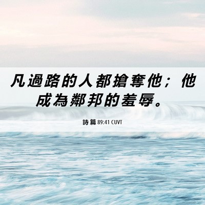 Picture 06 - 詩 篇 89:41 CUVT - 凡 過 路 的 人 都 搶 奪 他 ； 他 成 - Bible Verse Picture