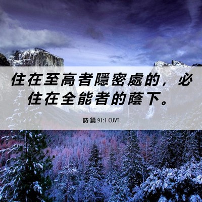 Picture 06 - 詩 篇 91:1 CUVT - 住 在 至 高 者 隱 密 處 的 ， 必 住 - Bible Verse Picture