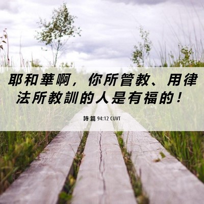 Picture 06 - 詩 篇 94:12 CUVT - 耶 和 華 啊 ， 你 所 管 教 、 用 律 - Bible Verse Picture