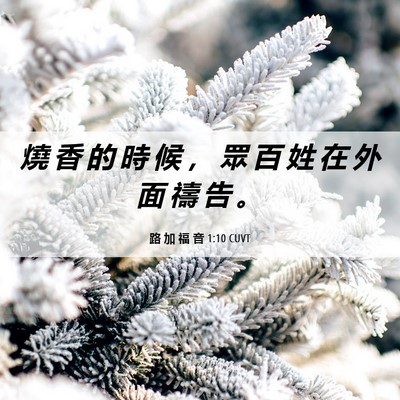 Picture 06 - 路 加 福 音 1:10 CUVT - 燒 香 的 時 候 ， 眾 百 姓 在 外 面 - Bible Verse Picture