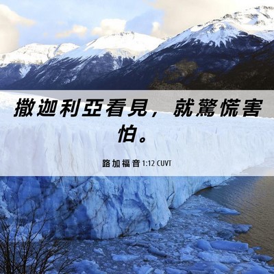 Picture 06 - 路 加 福 音 1:12 CUVT - 撒 迦 利 亞 看 見 ， 就 驚 慌 害 怕 - Bible Verse Picture