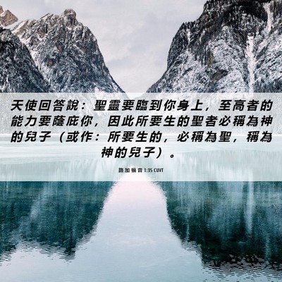 Picture 06 - 路 加 福 音 1:35 CUVT - 天 使 回 答 說 ： 聖 靈 要 臨 到 你 - Bible Verse Picture