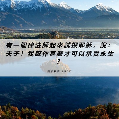 Picture 06 - 路 加 福 音 10:25 CUVT - 有 一 個 律 法 師 起 來 試 探 耶 穌 - Bible Verse Picture