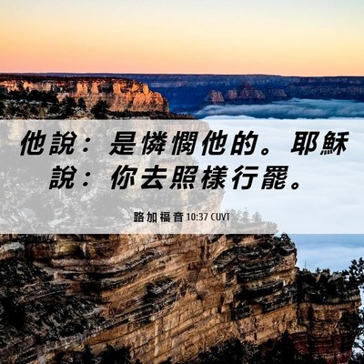 Picture 06 - 路 加 福 音 10:37 CUVT - 他 說 ： 是 憐 憫 他 的 。 耶 穌 說 - Bible Verse Picture