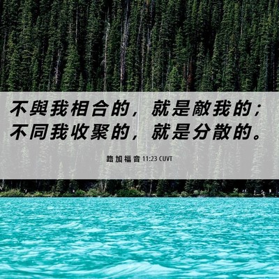Picture 06 - 路 加 福 音 11:23 CUVT - 不 與 我 相 合 的 ， 就 是 敵 我 的 - Bible Verse Picture