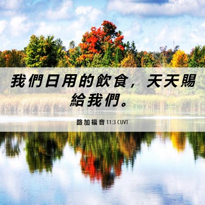 Picture 06 - 路 加 福 音 11:3 CUVT - 我 們 日 用 的 飲 食 ， 天 天 賜 給 - Bible Verse Picture
