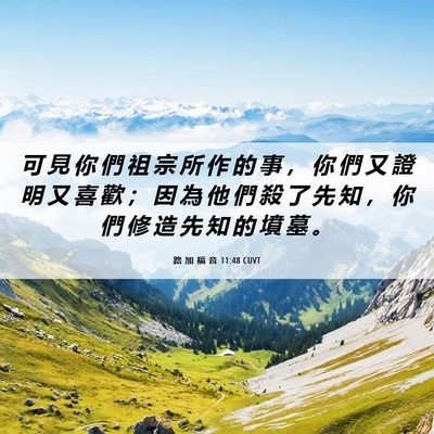 Picture 06 - 路 加 福 音 11:48 CUVT - 可 見 你 們 祖 宗 所 作 的 事 ， 你 - Bible Verse Picture